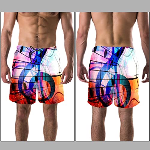 Maillot de bain homme JDEZ haut de gamme imprimé clé de sol chic