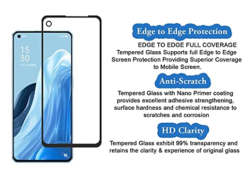 Image of Screen Protector for Oppo Reno 7 5G (Black) Tempered Glass Edge-to-Edge 6D Screen Guard With Installation Kit