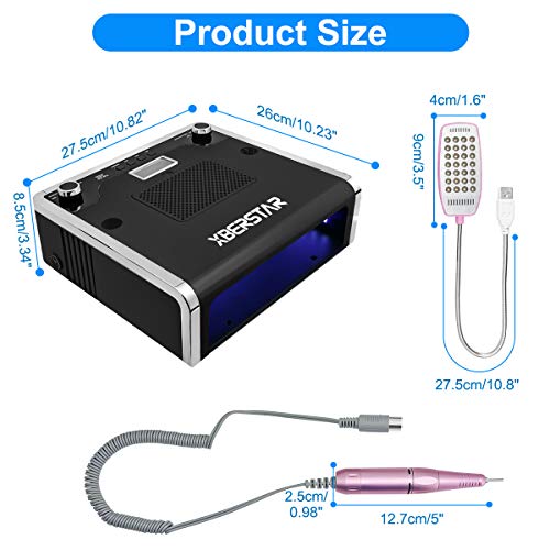 Extractor de polvo para uñas 4 en 1 con LED y succión miniatura 6