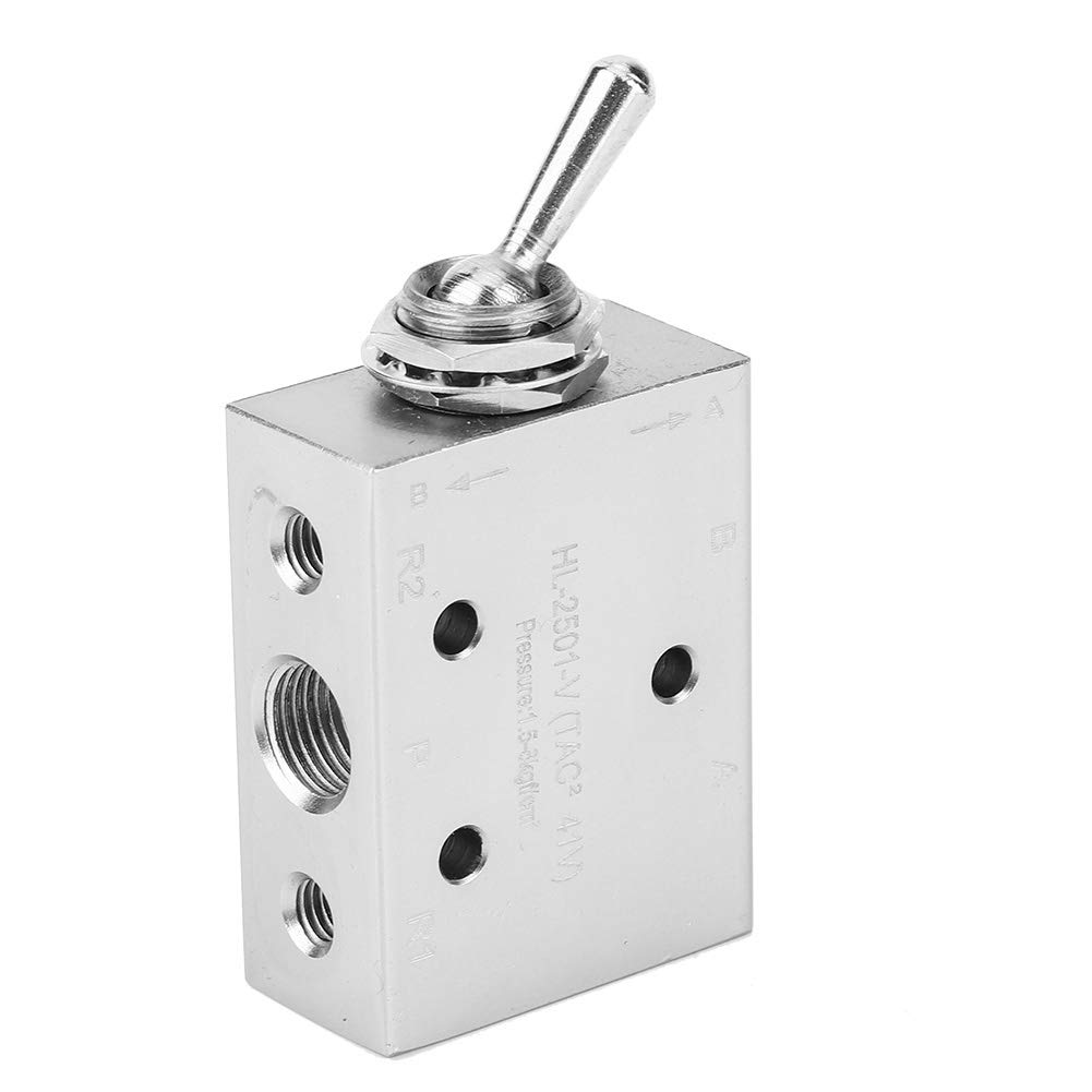 Pneumatisches Kippschalter Ventil, 2-Position 5-Wege, G1/8, Aluminiumlegierung, 1,5-8 kgf/cm², 0-60°C