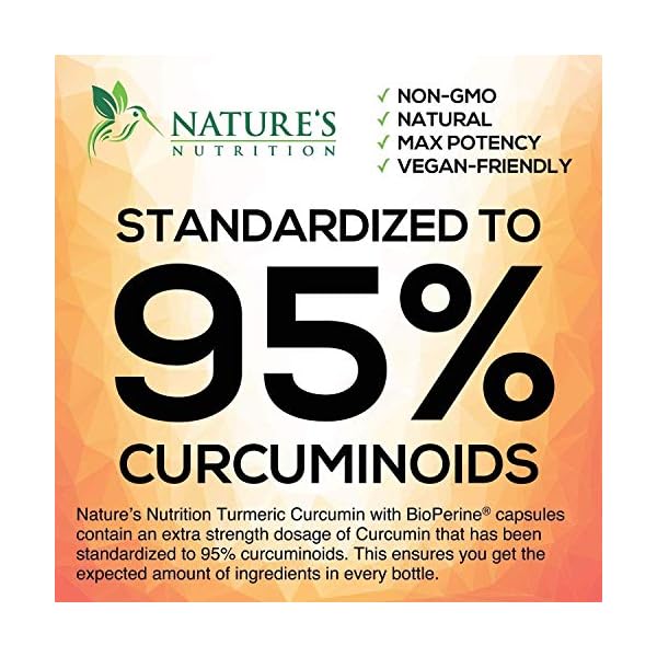 Turmeric-Curcumin-with-BioPerine-Ginger-95-Curcuminoids-1950mg-Black-Pepper-for-Absorption-Made-in-USA-Natural-Immune-Support-Turmeric-Ginger-Supplement-by-Natures-Nutrition-120-Capsules Turmeric Curcumin with BioPerine & Ginger 95% Standardized Curcuminoids 1950mg - Black Pepper for Max Absorption, Herbal Joint Support, Natures Tumeric Extract Supplement Non-GMO - 120 Capsules