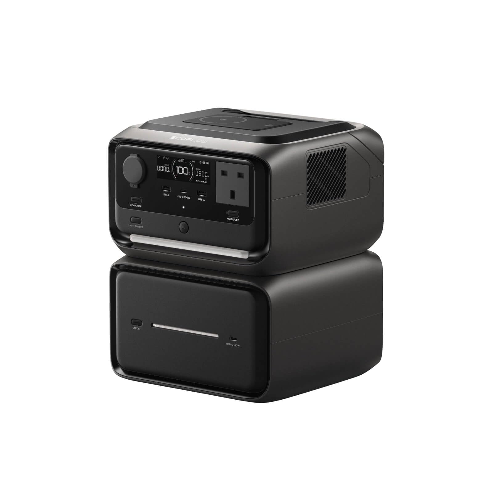 ECOFLOW Portable Power Station RIVER 3 Max Plus (Wireless), 286Wh LFP Battery And 5,000mAh Power Bank, Modular Design, Up To 1200W Output, Expandable to 858Wh, Solar Generator for Outdoor Camping RV