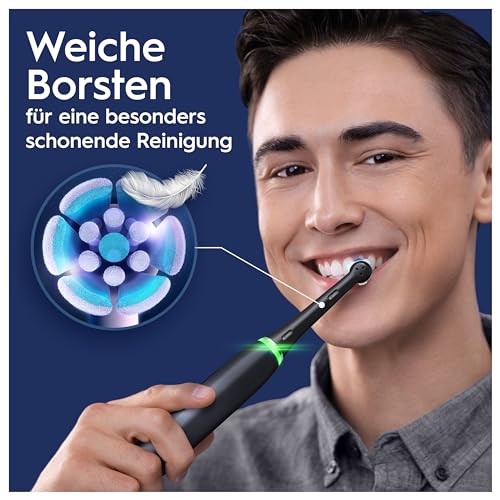 Oral-B iO Series 6 Plus Edition Elektrische Zahnbürste/Electric Toothbrush, Inkl. 3 Aufsteckbürsten, 5 Putzmodi für Zahnpflege, Reise-Etui, Designed by Braun, Schwarz – Bild 4