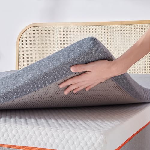 VECELO Gel Infused Memory Foam Mattress Topper Full Size, 4 Inch Fresh Cooling Mattress Pad with Washable Cover for Full Mattress, Pain Pressure Relieve Bed Topper, Breathable, Comfort