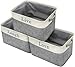 Sorbus Storage Basket Set [Pack 3] Large 15 x 10 x 9 Live Laugh and Love, Big Rectangular Fabric Collapsible Organizer Bins with Carry Handles for Easy Use (Storage Grey Bins - Lowercase Text)