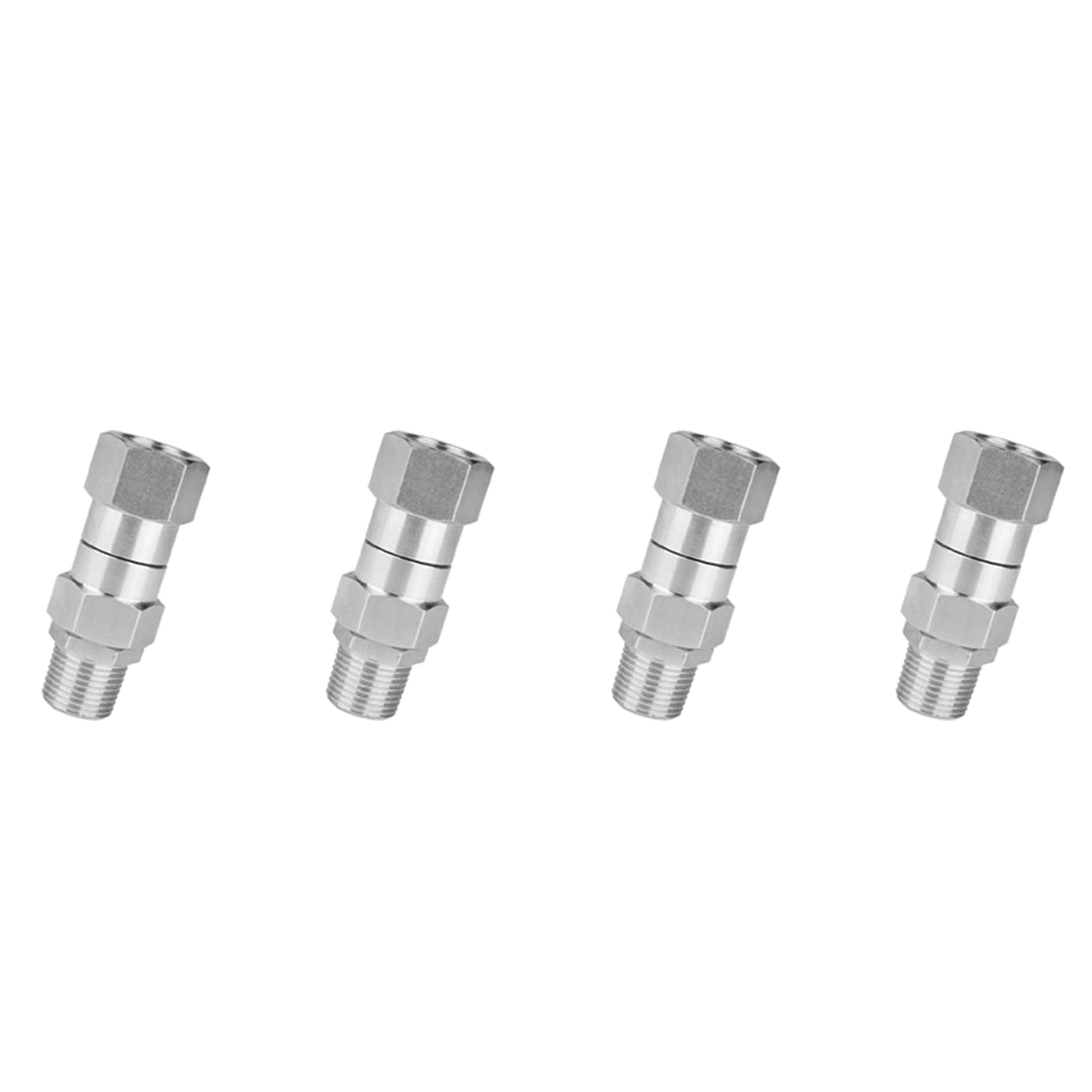 Jnchdghwa Silver 4X High Pressure Washer Swivel Joint 3/8 Inch Pressure Washer Hose Fittings 360 Degree Rotation Connector Car Washing