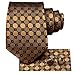 Dubulle Mens Tie Set Solid Paisley Silk Striped Necktie for Men with Cufflinks Tie and Pocket Square,A Brown Bronze