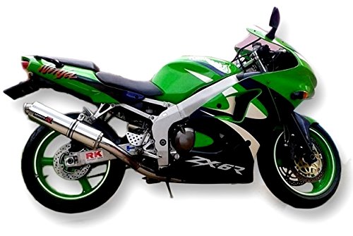 DOMINATOR Terminale Di Scarico Silenziatore In Acciaio Inox Per Kawasaki ZX6R 1998-2002 - Con DB Killer, 5 Anni Garanzia