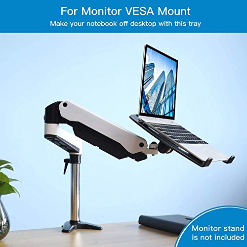 Image of Laptop Tray Steel Notebook Holder for Monitor VESA Mount Stand Fits VESA 100x100 mm Mounting Holes with M4 Screws, 22lbs Capacity with Vented Cooling Platform