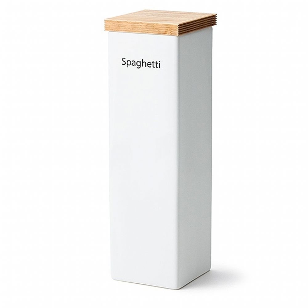 Continenta Vorratsdose „Spaghetti“ aus Keramik, mit Holzdeckel und Silikonring, 10 x 10 x 34 cm