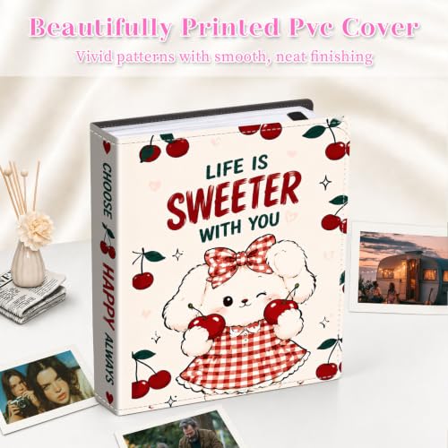 Image of Photo Album 4x6 120 Pockets Cherry Puppy Gingham