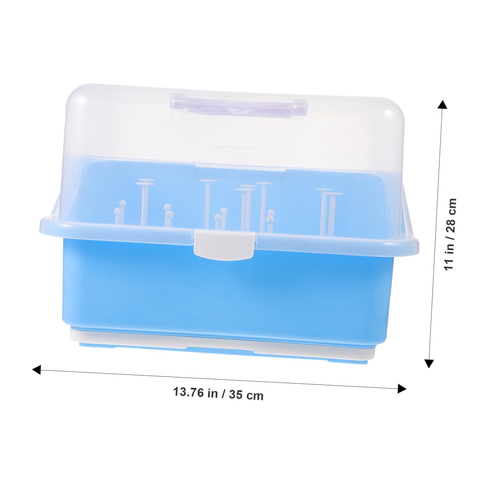 Boîte de Séchage pour Biberons en PP Couvercle Bleu | Plateau D’égouttage Intégré, Rangement Multi-usage pour Pailles et Vaisselle Couleur Aléatoire