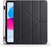 Kilifplus Apple iPad 11th Generation 2025 A16 Compatible Case Tri Folding Silicone Pen Compartment Foldable Stand PU Leather Soft Cover with Tablet Case [Smart Cover, Sleep Mode], Black