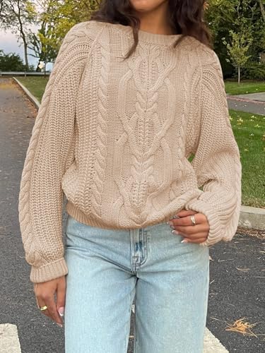 Image of Cicy Bell Womens Oversized Cable Knit Sweaters Fall Chunky Pullover