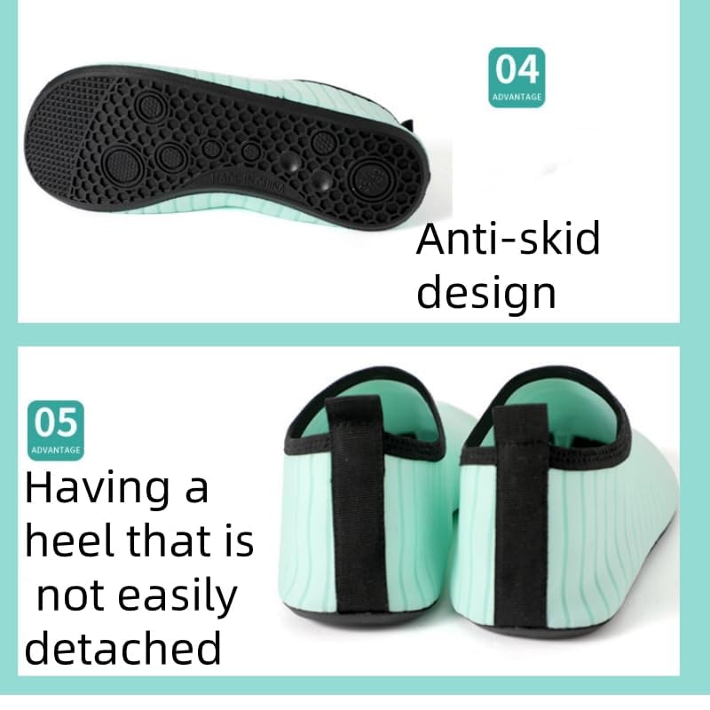Water Shoes, Quick Drying Aqua Socks, Barefoot Beach Swimming Surf Sports Shoes, Mint Green4