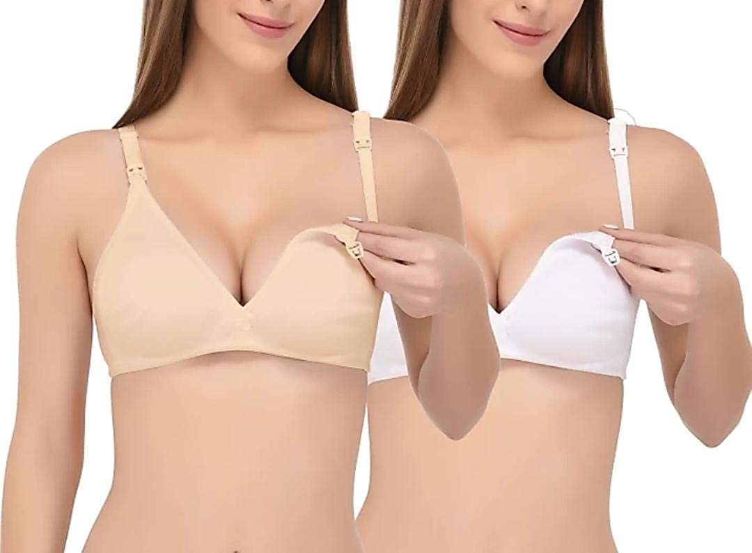 Fashion Hub D-Luxe Lingerie Multi Colour Maternity/Feeding/Nursing Bra (Pack of 2)