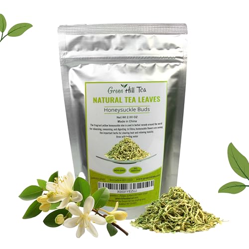Greenhilltea traditional health herbs 2 OZ (56grams) Honey suckle dried herbal tea honeysuckle buds 100% Natural Caffeine free