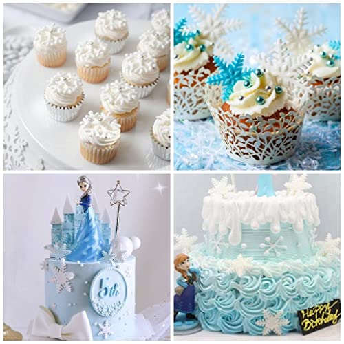 6 Pcs Snowflake Fondant Cutter Cookie Plunger Cutters Embossing Tool Christmas Snowflake Molds For Sugarcraft Cake Decorating Cupcake Topper Mold #TOP3