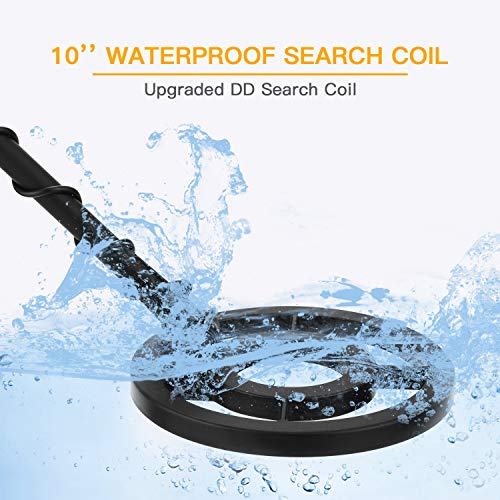 Metal Detector, High Accuracy Adjustable Waterproof Metal Finder Detectors with LCD Display, P/P Function, 7 Target Categories, Headphones, Folding Shovel and Carrying Bag Included