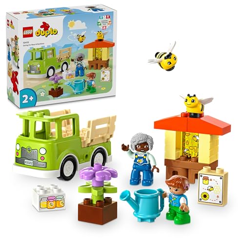 LEGO DUPLO Town Beekeeping and Beehives, Educational Toy for Toddlers with 2 Figures and a Mobile Truck, Building and Converting Set, Toy for Toddlers from 2 Years, 10419