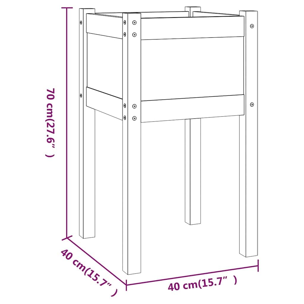 Pflanzkübel 2 STK. 40x40x70 cm aus massivem Kiefernholz, Outdoor und Indoor, für Balkon Terrasse Garten und Fensterbank, für Blumen Kräuter Gemüse Deko