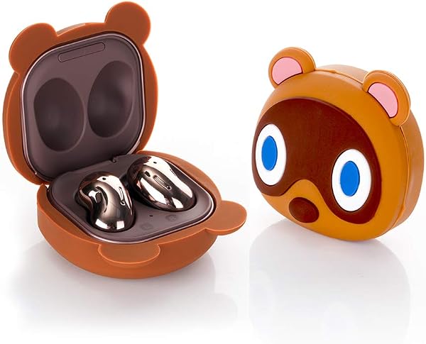 Custodia per Samsung Galaxy Buds2 Pro (2022), Galaxy Buds 2 (2021), Galaxy Buds Pro (2021), Galaxy Buds Live (2020), XMBYGY Custodia in silicone con portachiavi per auricolari Galaxy Buds (Bear) - 1