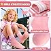 SAVALOS Kids Girls Socks Athletic Basketball Sport Youth Crew Cotton Gift Socks 6 Pairs Stocking Stuffers(Pink/Grey/White,9-15Years)