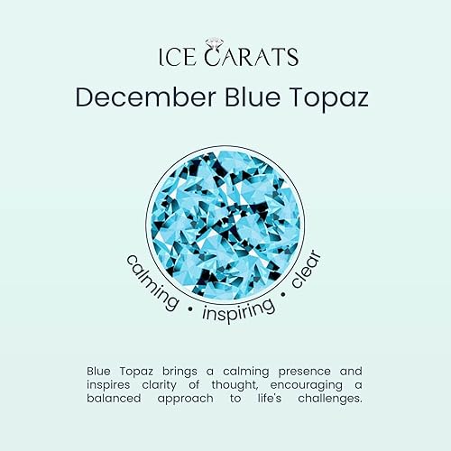 Vista 9 de IceCarats Anillo de topacio azul suizo de oro amarillo de 10 quilates, joyería de piedra natal de diciembre