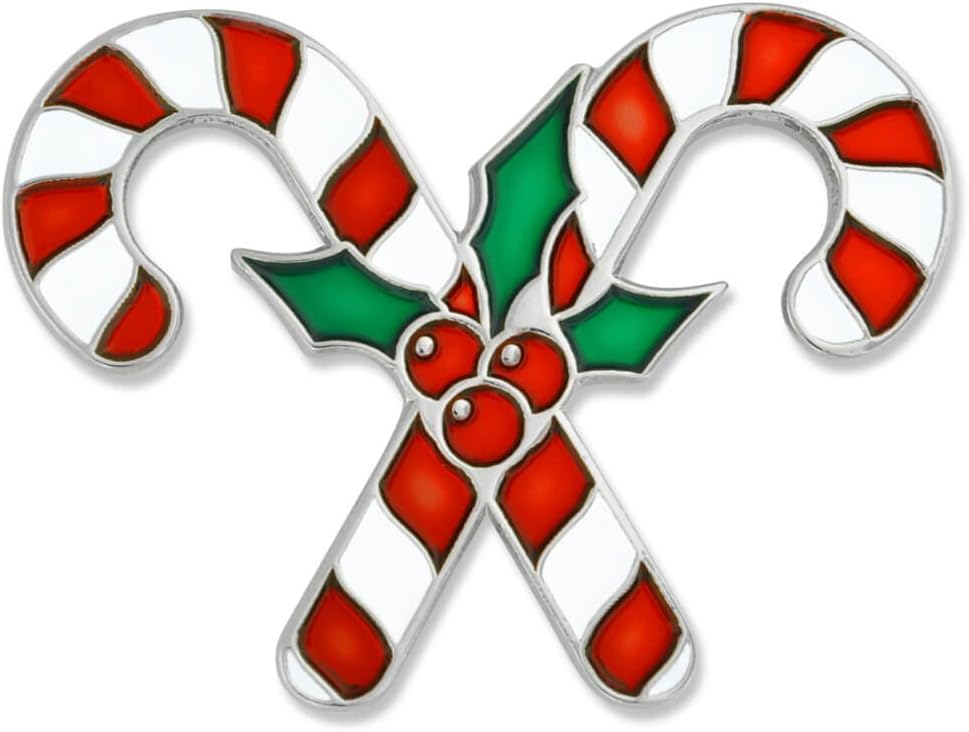 PinMart's Festive Christmas Holiday Candy Cane Noel Enamel Lapel