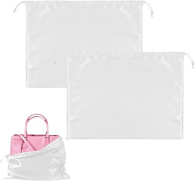2PCS Dust Bags for Handbags for Handbag Storage White Drawstring Bag for Home Use and Travel Organization