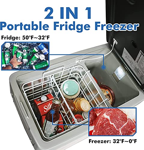 Setpower Aj30 Portable Refrigerator, Portable Freezer, Electric Cooler, Car Refrigerator, 12/24V Dc Cable & 110/240V Ac Adapter, Car Fridge For Camping, Truck, 3-Year Warranty, 30L/32 Quart #TOP3