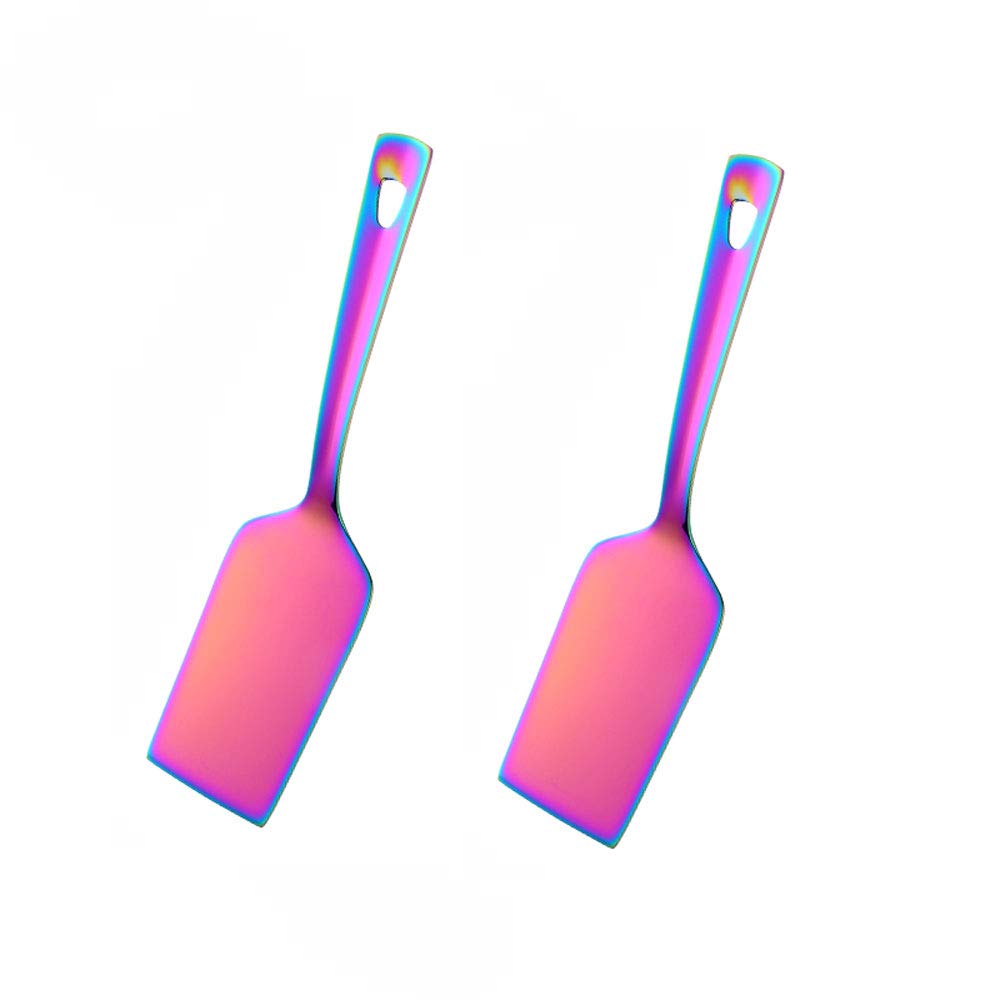 Rainbow Lasagna Server Stainless Steel Set of 2 Roasting Slice Metal Pizza Server Cake Server Length 26 cm Width 6.4 cm Lasagna Server