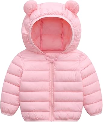 XMWEALTHY Baby Boys Girls Winter Coats Toddler Bear Hoods Down Jacket Infant Kids Light Puffer Padded Outwear 6M-3T