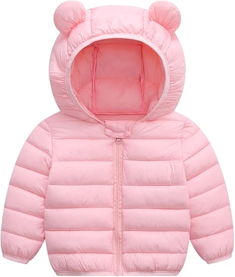 XMWEALTHY Baby Boys Girls Winter Coats Toddler Bear Hoods Down Jacket Infant Kids Light Puffer Padded Outwear 6M-3T