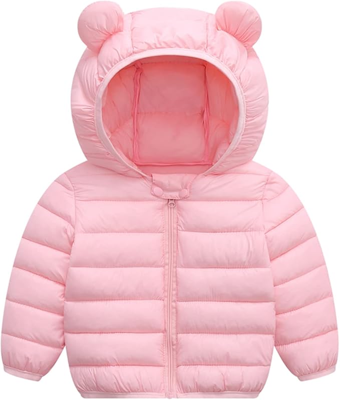 XMWEALTHY Baby Boys Girls Winter Coats Toddler Bear Hoods Down Jacket Infant Kids Light Puffer Padded Outwear 6M-3T