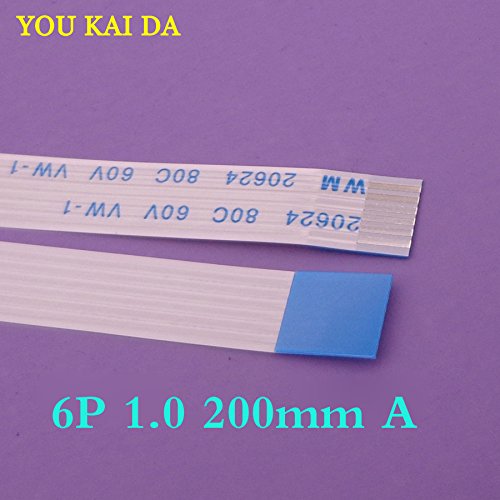 Gimax 100pcs New FFC FPC flat flexible cable 1.0mm pitch 6 pin 6PIN Forward Length 200mm Width 7mm Ribbon Flex Cable