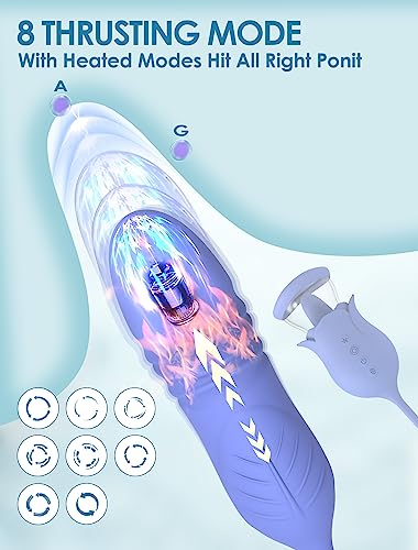 Rose Sex Toy Vibrator Dildo For Women - Ohtop App Remote Rose Adult Toys With 8 Thrusting 10 Tongue Vibrating Stimulator For Womens Couples - 5In1 Heated Sex Toys For Clit, G Spot And Nipples Pleasure #TOP2