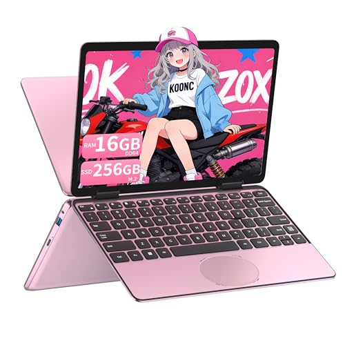 OMSERVB 11' 2-in-1 Touchscreen Laptop, Celeron N100, 16GB DDR4 RAM, 1TB M.2 SSD, FHD (1920x1200) IPS, 360° Flip Design, Backlit Keyboard, USB Type-C, Wi-Fi, for Work & Study (US N100 16+256 P)