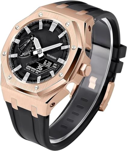 Kit acier GM2100 boîtier luxe et bracelet caoutchouc premium pour montre Casio