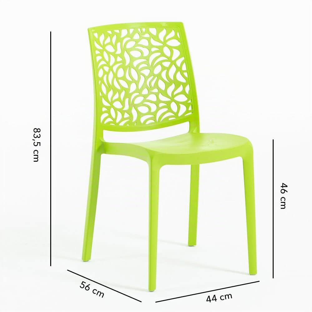 Chaises en résine Fibre de Verre empilables Anna Citron Vert 4 pièces