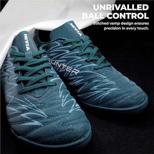 Image of Nivia Encounter 11.0 Futsal Shoes for Men, Indoor Football Shoes with Non-Marking Rubber Sole, Durable Synthetic Upper, Cushioned Insole, Enhanced Grip & Control for Training and Match Play