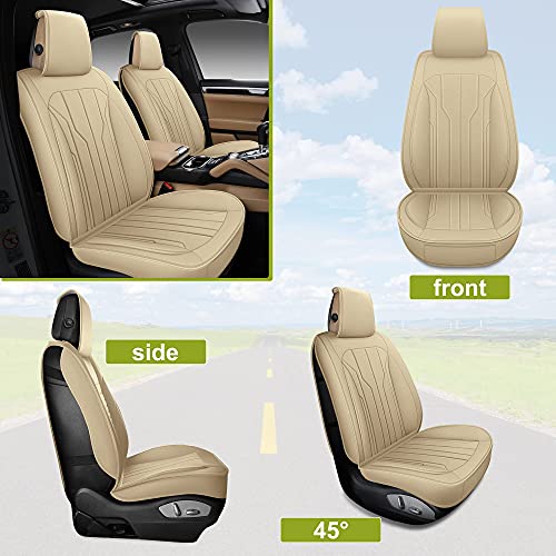 Aoog Leather Car Seat Covers, Leatherette Automotive Seat Covers For Cars Suv Pick-Up Truck, Non-Slip Vehicle Car Seat Covers Universal Fit Set For Auto Interior Accessories, Full Set #TOP7