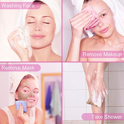 12 Pieces Microfiber Facial Wash Cloth Makeup Remover Cloths Reusable Face Wash Cloth Cleansing Towel Soft Face Washcloth For Face, 10 X 10 Inch(Pink, Green, Brown, Purple, Blue, Beige) #TOP2