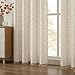 TIVNICO Boho Curtains 2 Panels 84 Inch Long, Floral Linen Cottagecore Bedroom Curtains, Cute Wildflower Farmhouse Beige Drapes with Tassels, Privacy Light Filtering