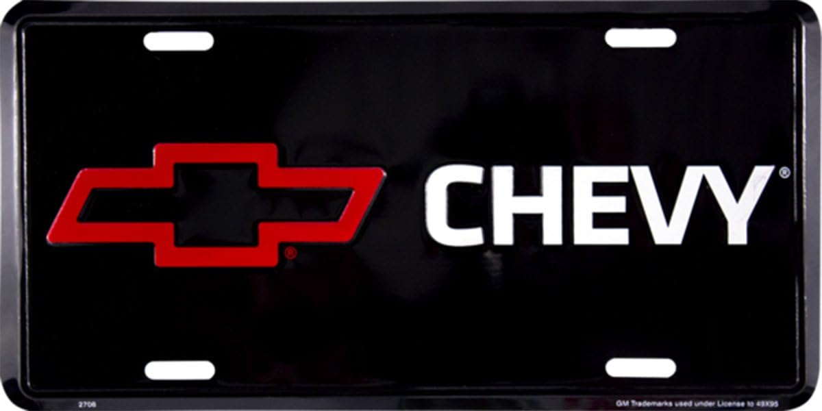 Etiqueta automática de metal en relieve Chevy 6 x 12