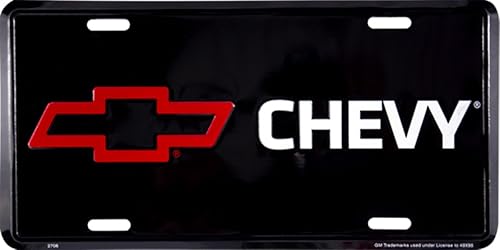 Etiqueta automática de metal en relieve Chevy 6 x 12
