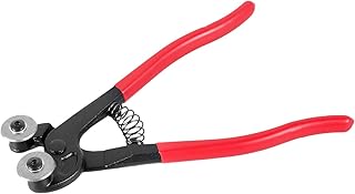 Glass Tile Nippers 8inch 200mm Heavy Duty Mosaic Nippers with Carbide Wheels Portable Tile Cutter Pliers Wheeled Tile Nippers Tool Ceramic Breaking Plier for Cutting Glass Ceramic