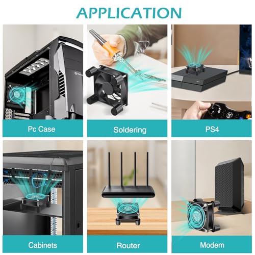 Image of Wathai 80mm Small Computer Cooling Fan with AC Plug, 110V 120V 220V 240V Fan Enhanced Cooling Solution for Electronic Components, PC Cases, Greenhouses, Terrariums, and Modem Cool Projects