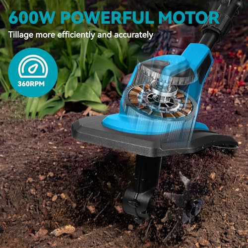 Yofidra Cordless Tiller with 2x 2.0Ah Batteries - Image 5