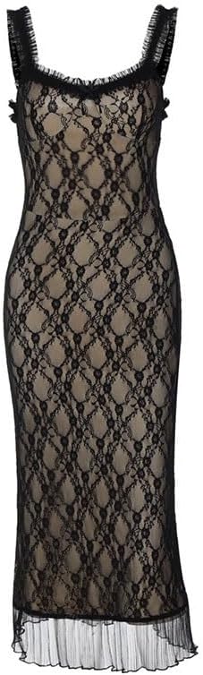 JSEIAJB Fashion Cotton Suspender Dress Women Sleeveless Stretch Dress Outdoor Casual Dress(Medium)